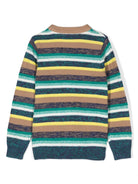 Maglione per bambino Scotch & Soda verde a righe orizzontali - Rubino Kids