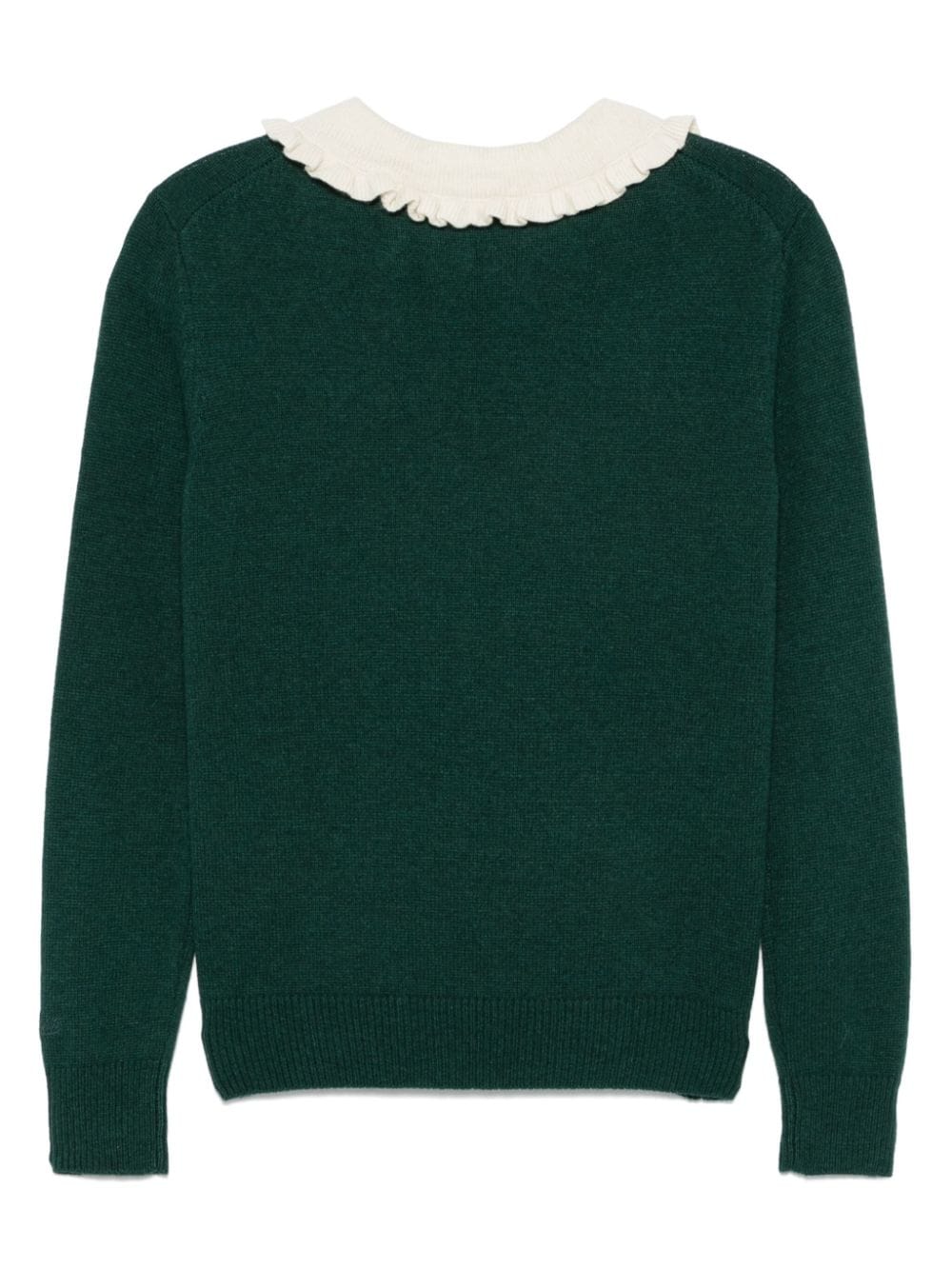 Maglione per donna MC2 Saint Barth Levine verde con colletto a contrasto - Rubino Kids