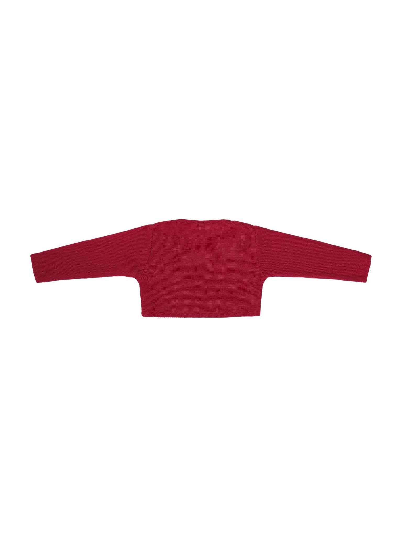 Maglione per neonata Baroni rosso con scollo a V - Rubino Kids
