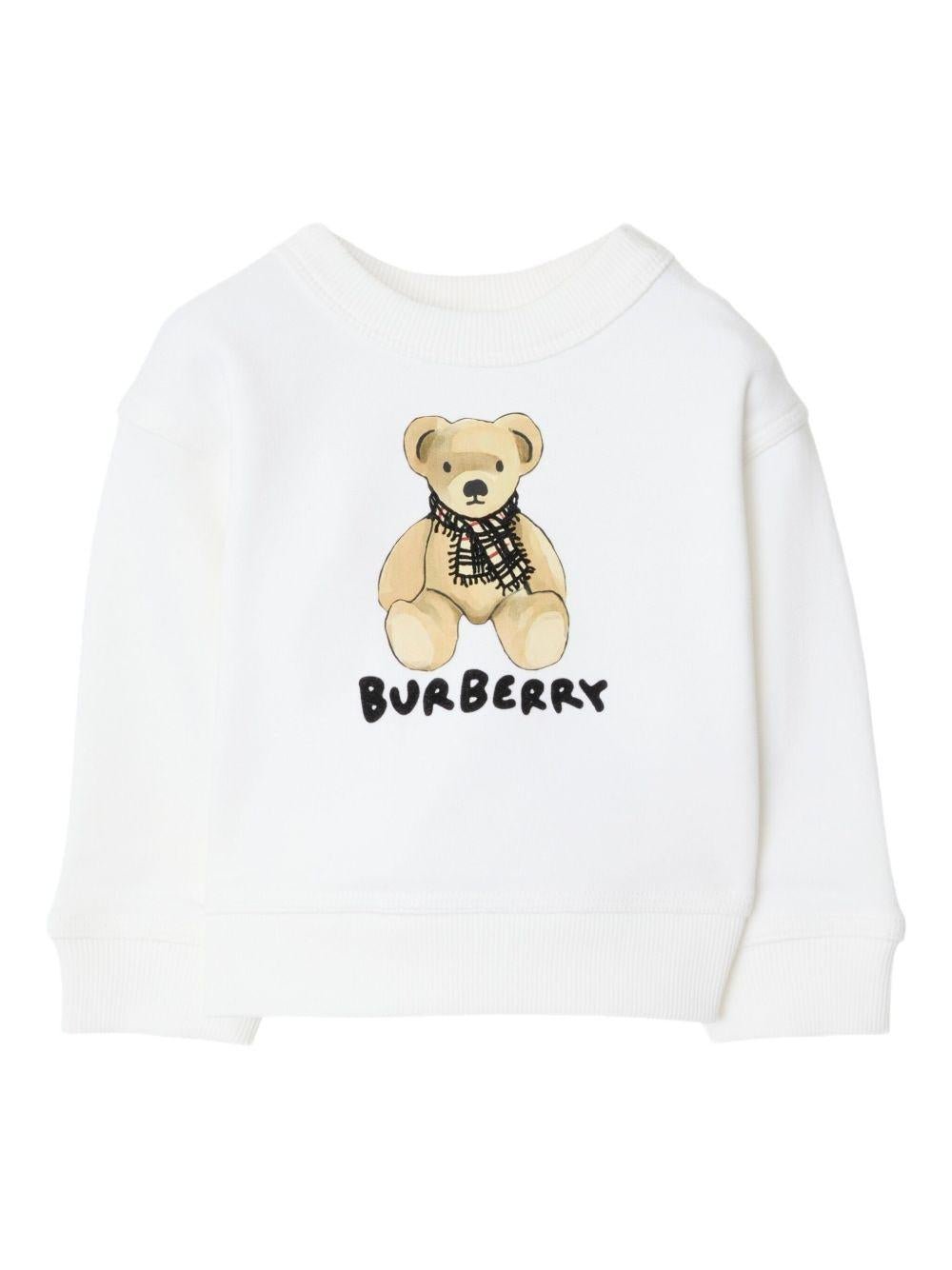 Maglione per neonata Burberry Kids bianco Thomas Bear - Rubino Kids