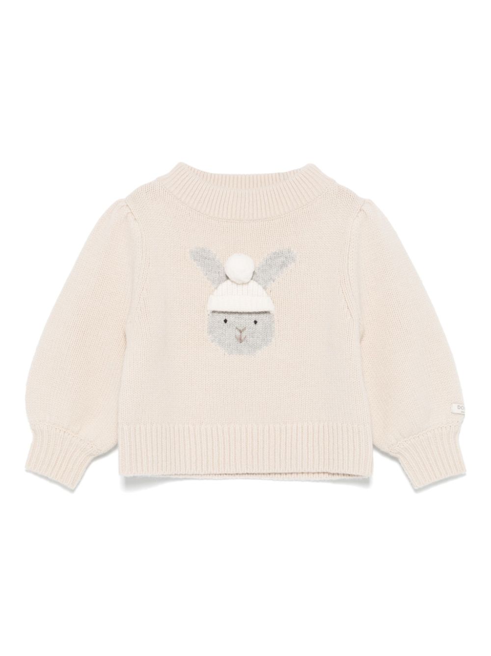 Maglione per neonata Donsje beige con motivo coniglio sul davanti - Rubino Kids