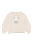 Maglione per neonata Donsje beige con motivo coniglio sul davanti - Rubino Kids