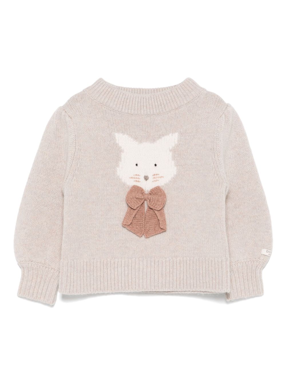 Maglione per neonata Donsje rosa con motivo gatto sul davanti - Rubino Kids