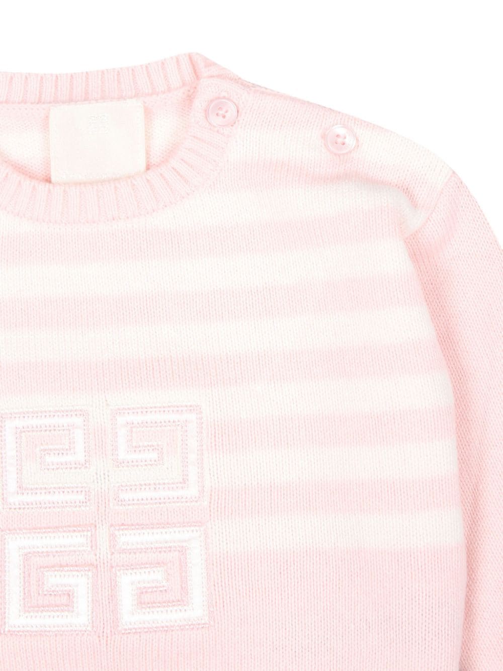 Maglione per neonata Givenchy Kids rosa con applicazione 4G - Rubino Kids