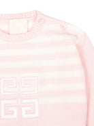 Maglione per neonata Givenchy Kids rosa con applicazione 4G - Rubino Kids