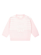 Maglione per neonata Givenchy Kids rosa con applicazione 4G - Rubino Kids