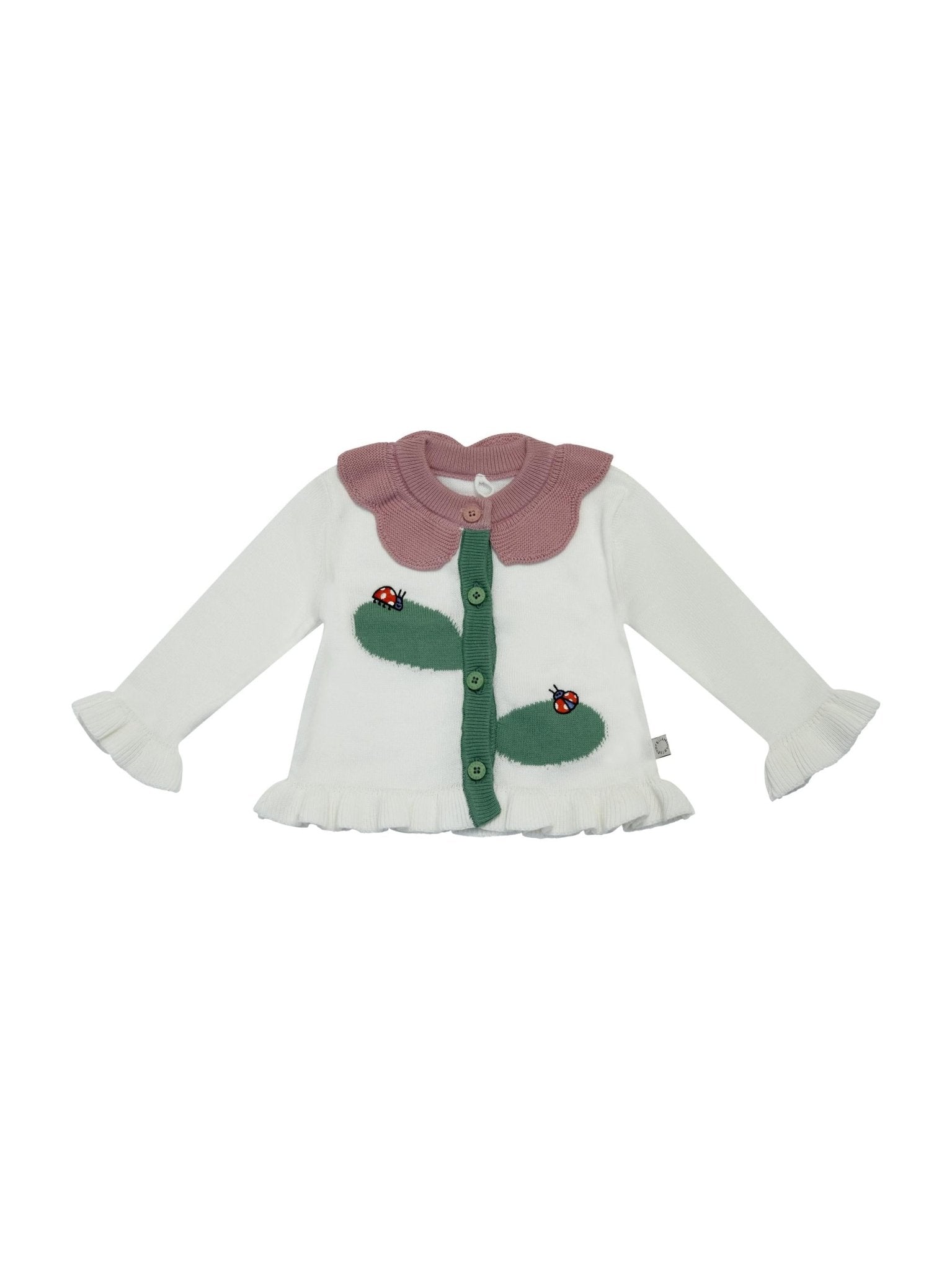 Maglione per neonata Stella McCartney Kids bianco con design a fiore - Rubino Kids