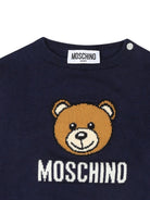 Maglione per neonati Moschino Kids blu con ricamo Teddy Bear - Rubino Kids