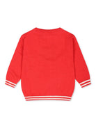 Maglione per neonati Moschino Kids rosso con ricamo Teddy Bear - Rubino Kids