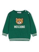 Maglione per neonati Moschino Kids verde con ricamo Teddy Bear - Rubino Kids