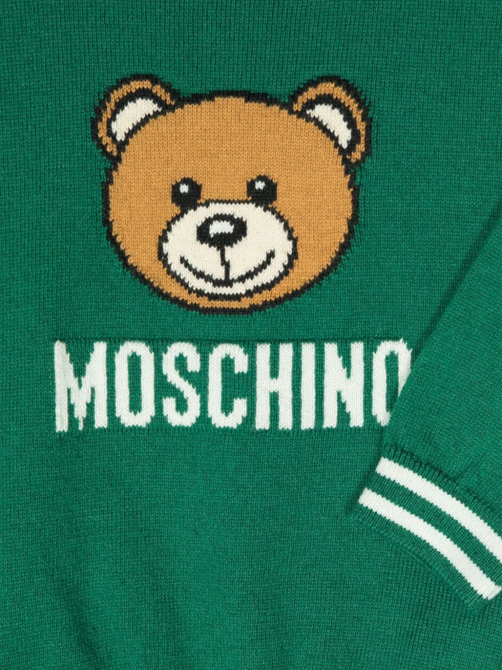 Maglione per neonati Moschino Kids verde con ricamo Teddy Bear - Rubino Kids