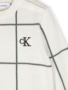 Maglione per neonato Calvin Klein Kids bianco con logo ricamato - Rubino Kids