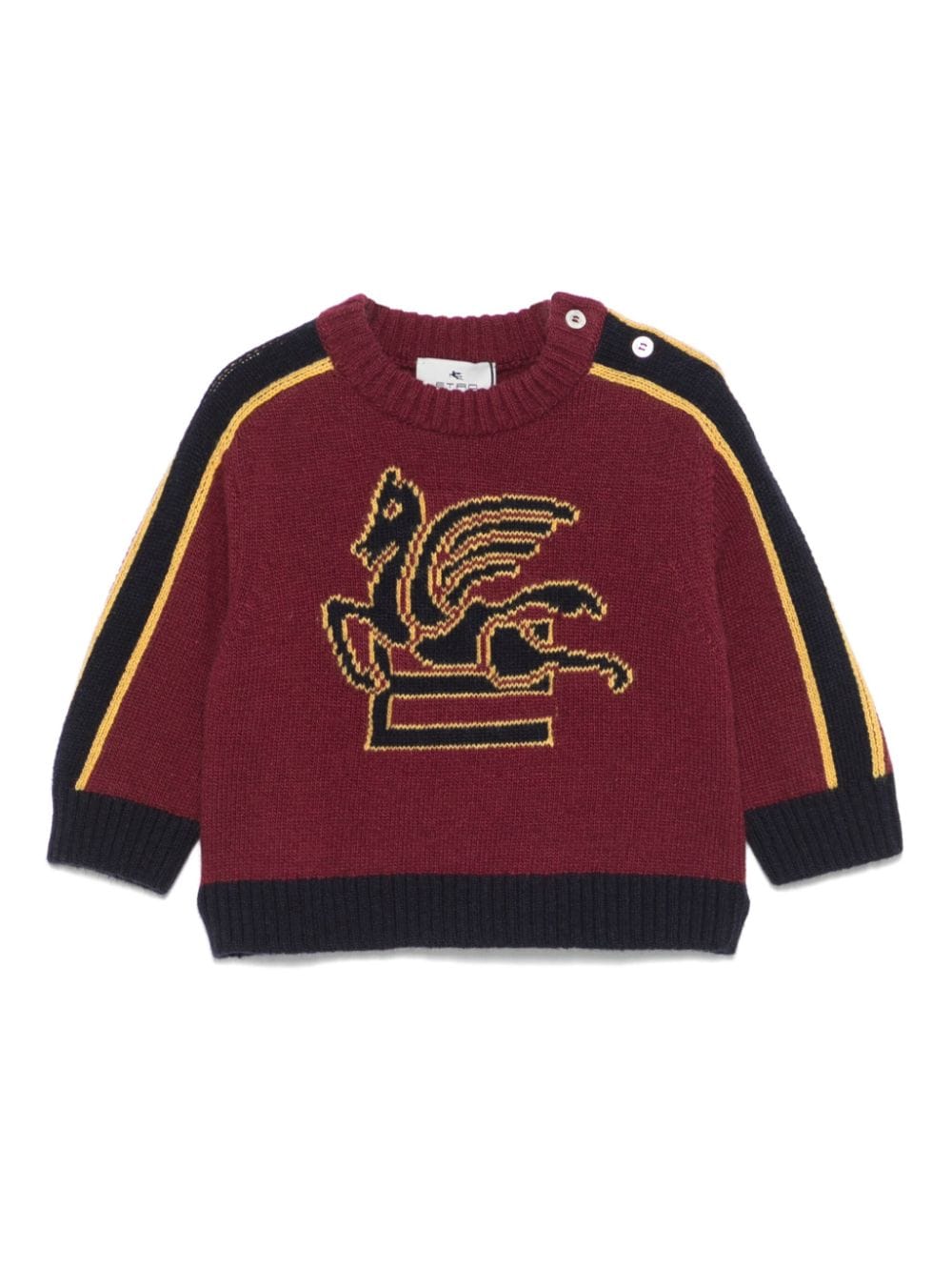 Maglione per neonato ETRO KIDS bordeaux con motivo Pegaso - Rubino Kids