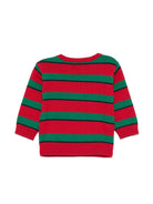 Maglione per neonato Moschino Kids a righe rosso e verde con ricamo Teddy Bear - Rubino Kids