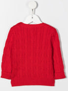 Maglione per neonato Palph Lauren Kids Pony rosso con motivo a trecce - Rubino Kids