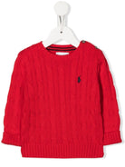 Maglione per neonato Palph Lauren Kids Pony rosso con motivo a trecce - Rubino Kids