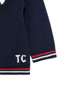 Maglione per neonato Tartine Et Chocolat blu con ricamo badminton - Rubino Kids
