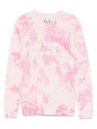 Maglione Principessa delle Nevi per bambina MC2 Saint Barth Kids rosa con logo ricamato sulla manica - Rubino Kids