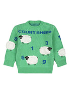 Maglione ricamato con pecora per neonato Stella McCartney Kids verde con maniche lunghe - Rubino Kids