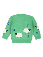 Maglione ricamato con pecora per neonato Stella McCartney Kids verde con maniche lunghe - Rubino Kids