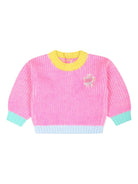 Maglione rosa per neonato con design color - block Billieblush - Rubino Kids