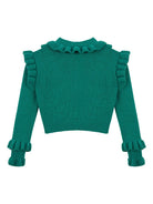 Maglione verde per bambina con ruches Philosophy Di Lorenzo Serafini Kids - Rubino Kids