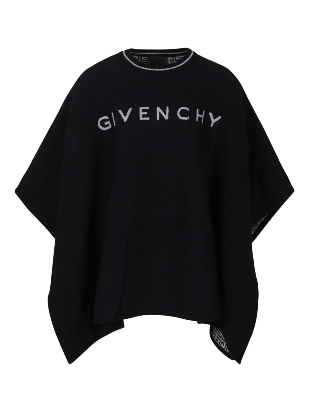 Mantella in maglia per bambina Givenchy Kids nero con intarsio logo - Rubino Kids