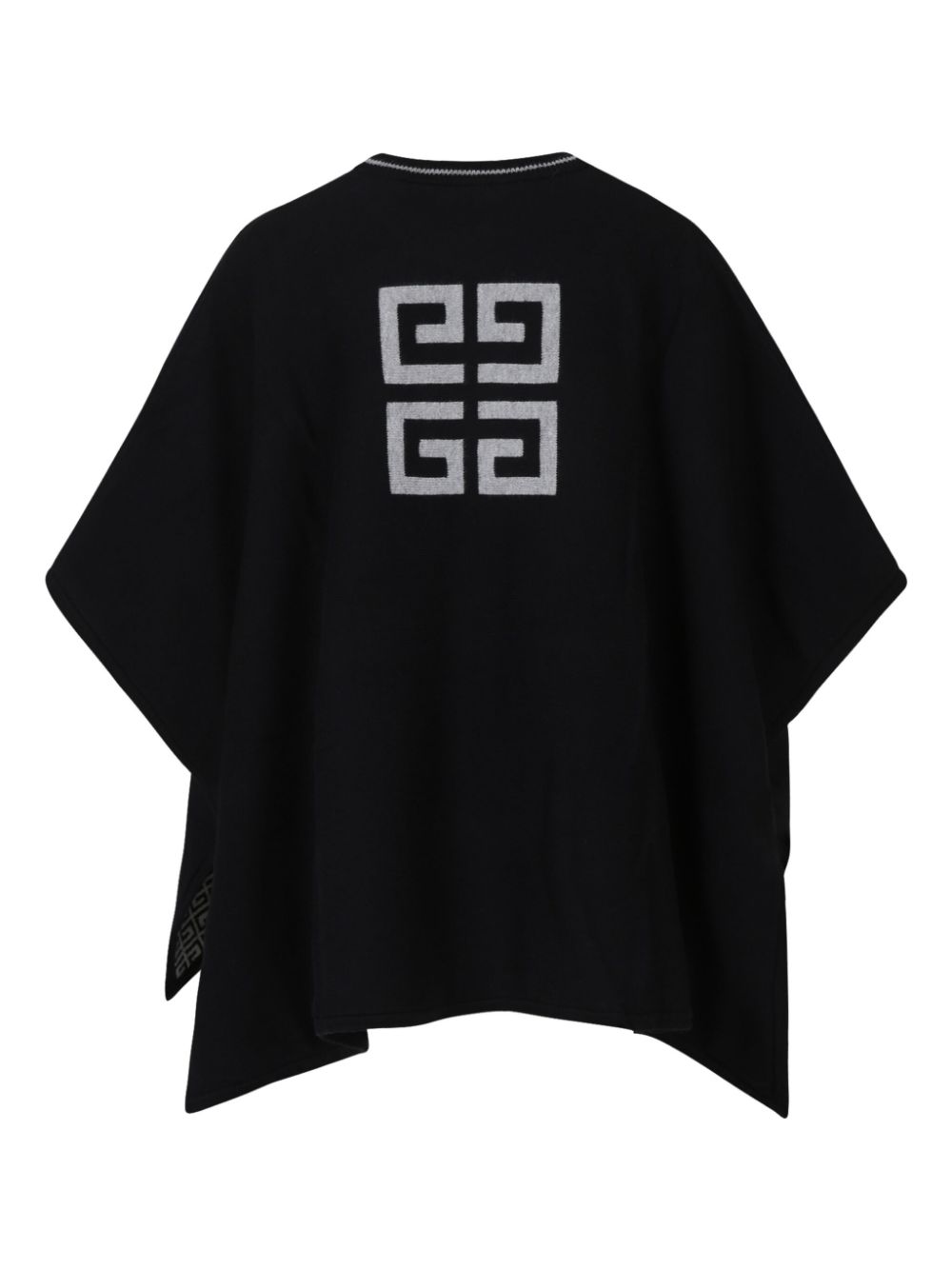 Mantella in maglia per bambina Givenchy Kids nero con intarsio logo - Rubino Kids