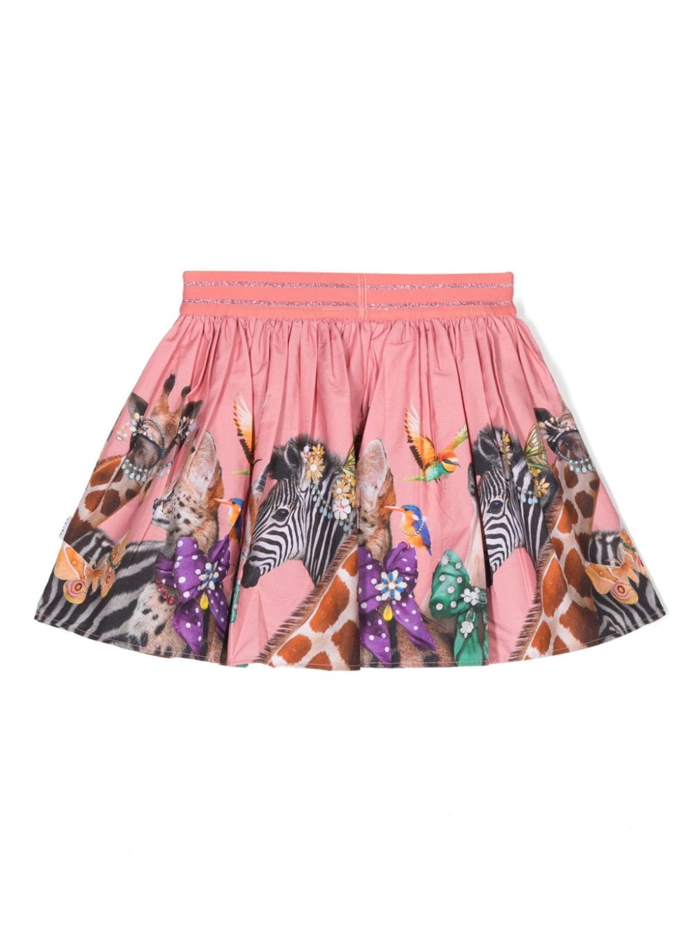 Minigonna animalier per bambina Molo rosa con vita elasticizzata - Rubino Kids