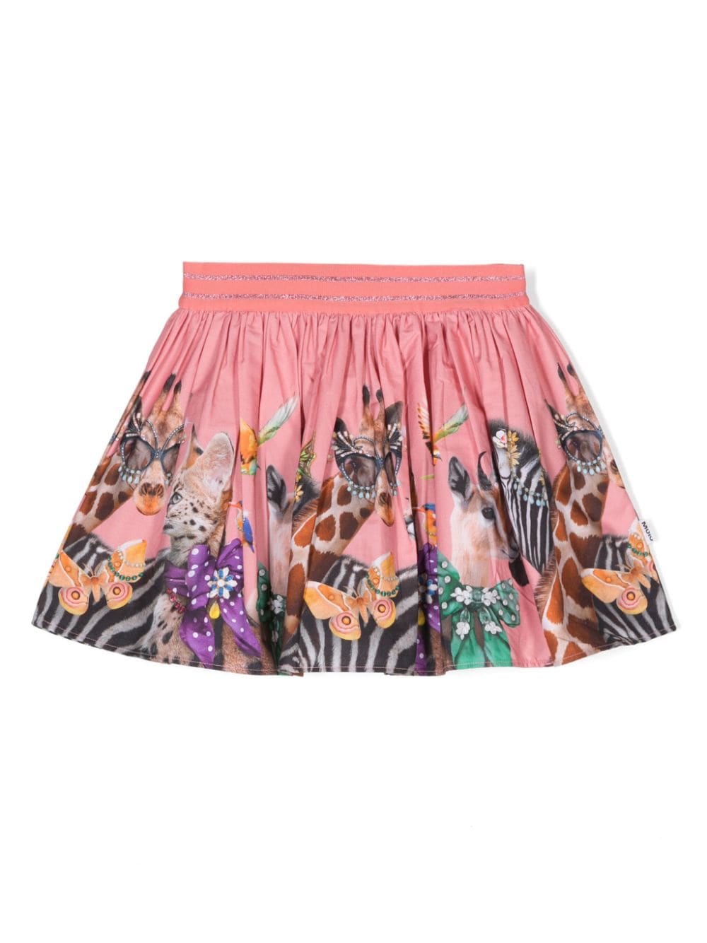 Minigonna animalier per bambina Molo rosa con vita elasticizzata - Rubino Kids