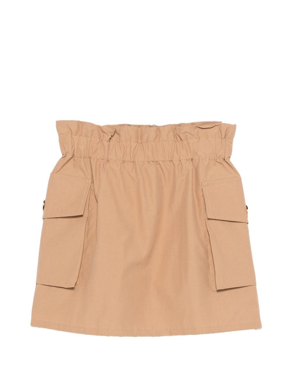 Minigonna per bambina Balmain Kids beige con tasche a patta - Rubino Kids