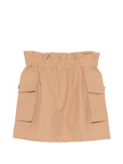 Minigonna per bambina Balmain Kids beige con tasche a patta - Rubino Kids