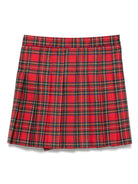 Minigonna per bambina Mariella Ferrari rosso a quadri plissettati - Rubino Kids