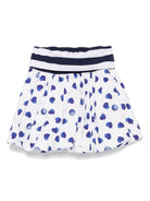 Minigonna per bambina Monnalisa bianco con stampa cuore blu - Rubino Kids