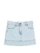 Minigonna per bambina Stella McCartney Kids in denim con occhielli - Rubino Kids