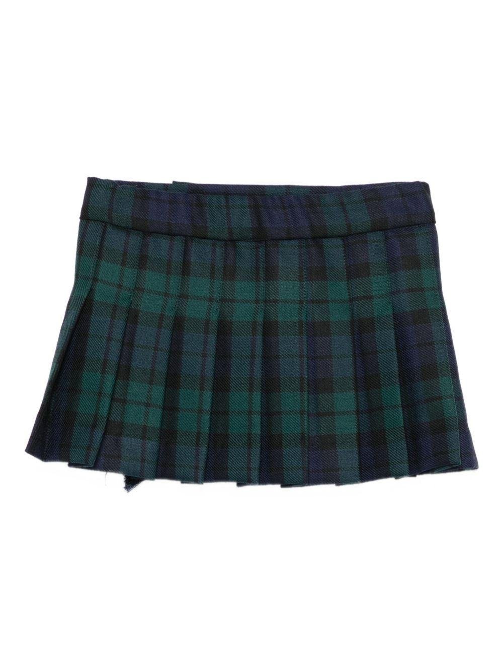 Minigonna per neonata Mariella Ferrari blu a quadri plissettati - Rubino Kids