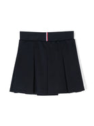 Minigonna plissettata per bambina Tommy Hilfiger Junior blu con orlo dritto - Rubino Kids