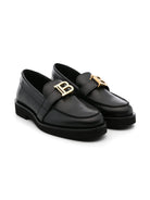 Mocassini con fibbia logo per bambino Balmain Kids nero con soletta in gomma - Rubino Kids