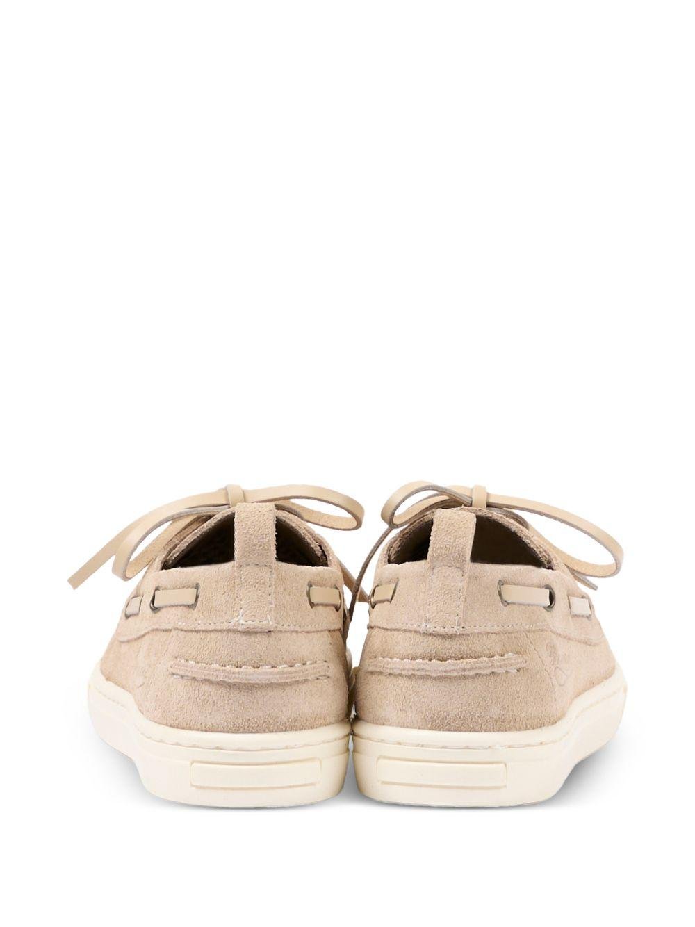 Mocassini da barca per bambino Bonpoint beige con lacci - Rubino Kids