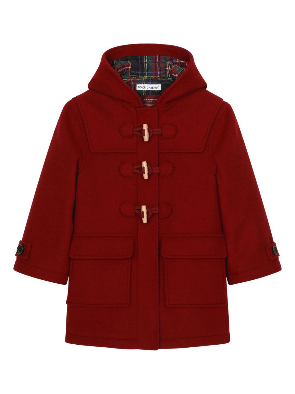 Montgomery con cappuccio per bambina Dolce & Gabbana Kids rosso con misto lana - Rubino Kids