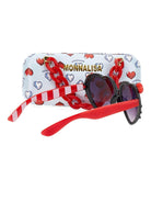 Occhiali da sole per bambina Monnalisa nero e rosso x Hello Kitty a cuore - Rubino Kids