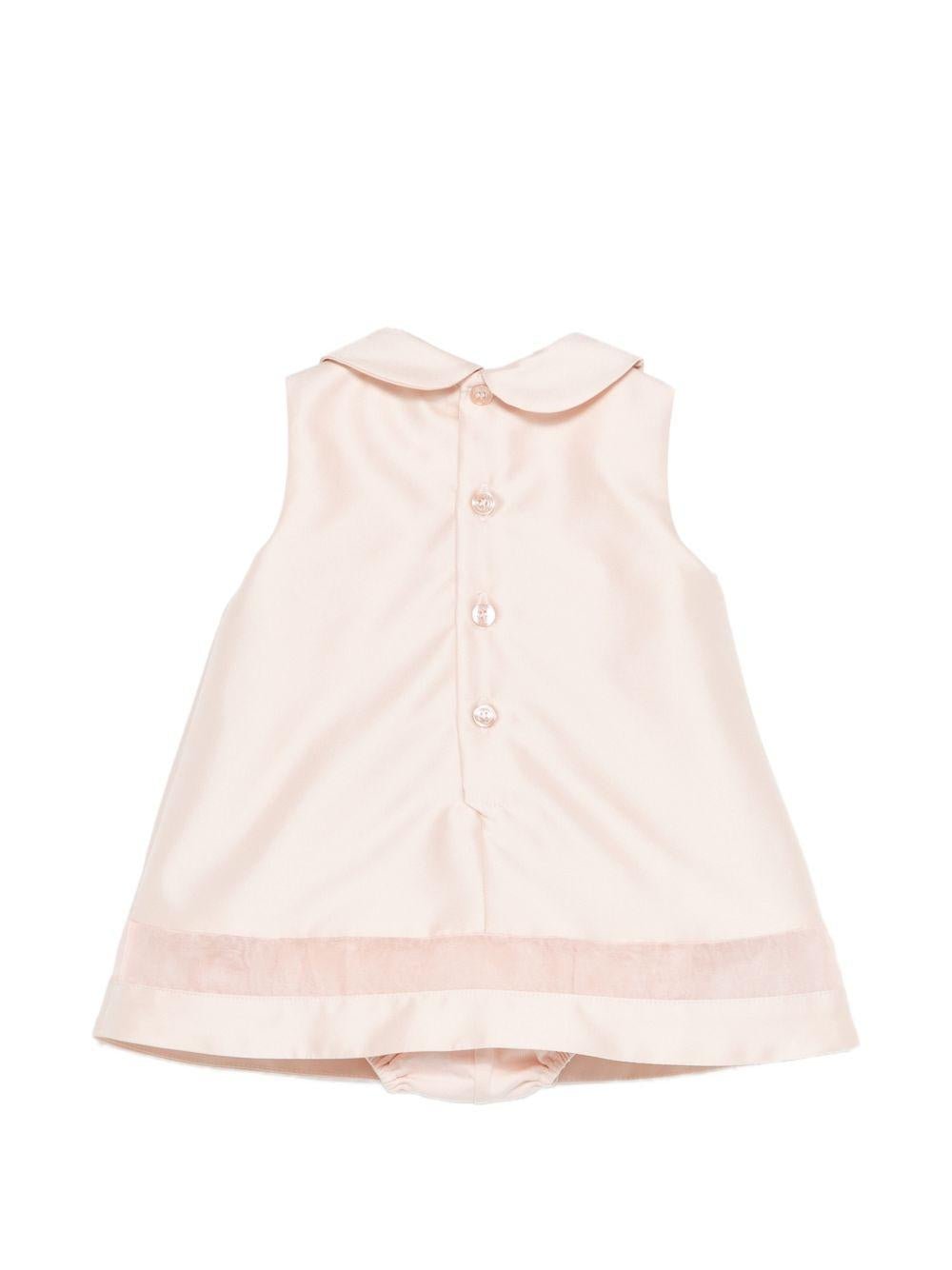 Pagliaccetto per neonata Elisabetta Franchi La Mia Bambina rosa con colletto alla Peter Pan - Rubino Kids