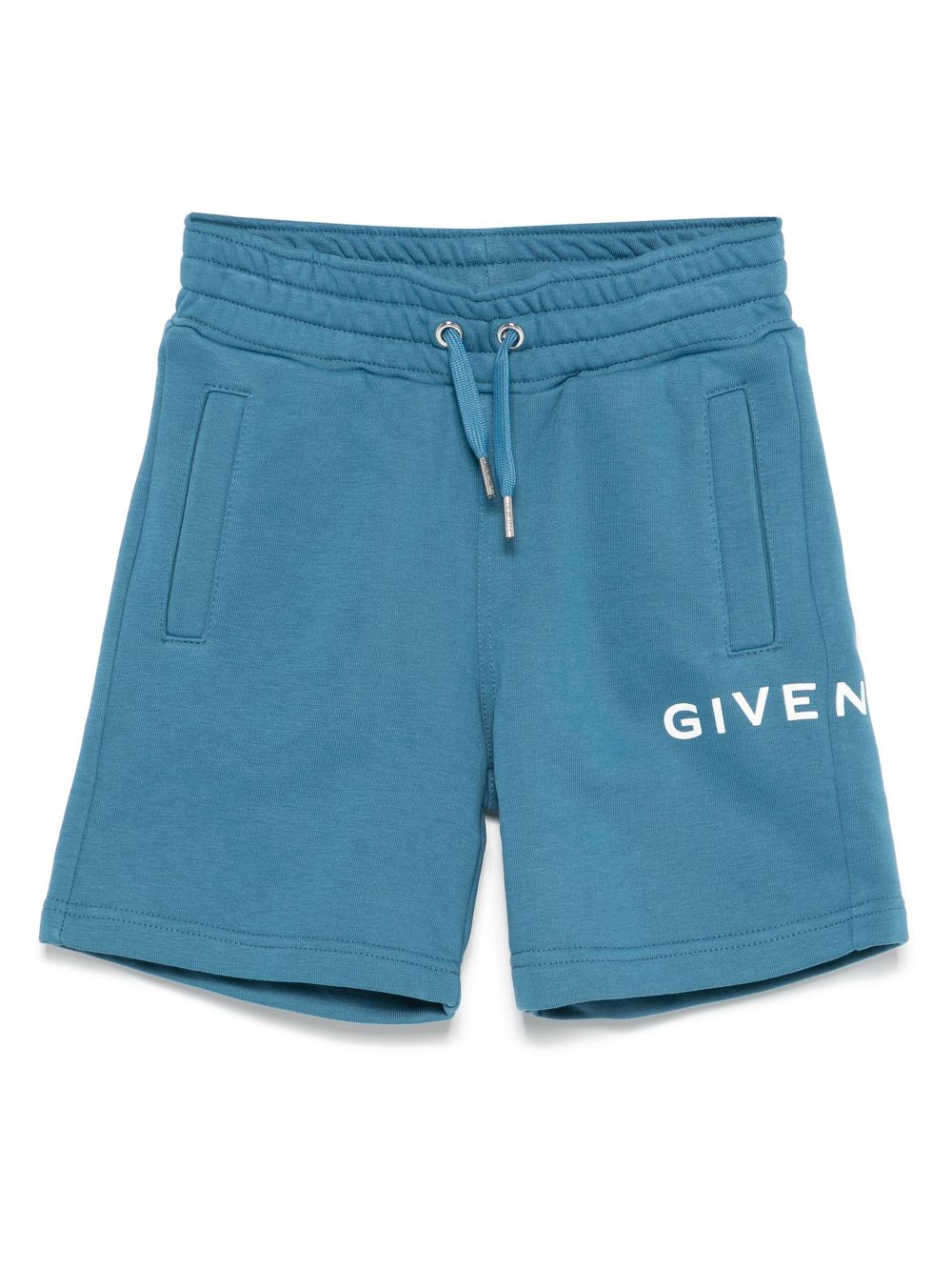 Pantaloncini con stampa logo per bambino Givenchy Kids blu con motivo distintivo 4G - Rubino Kids