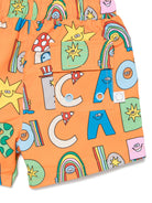 Pantaloncini da bagno con stampa illustrativa per neonato Stella McCartney Kids arancione con cintura elasticizzata - Rubino Kids