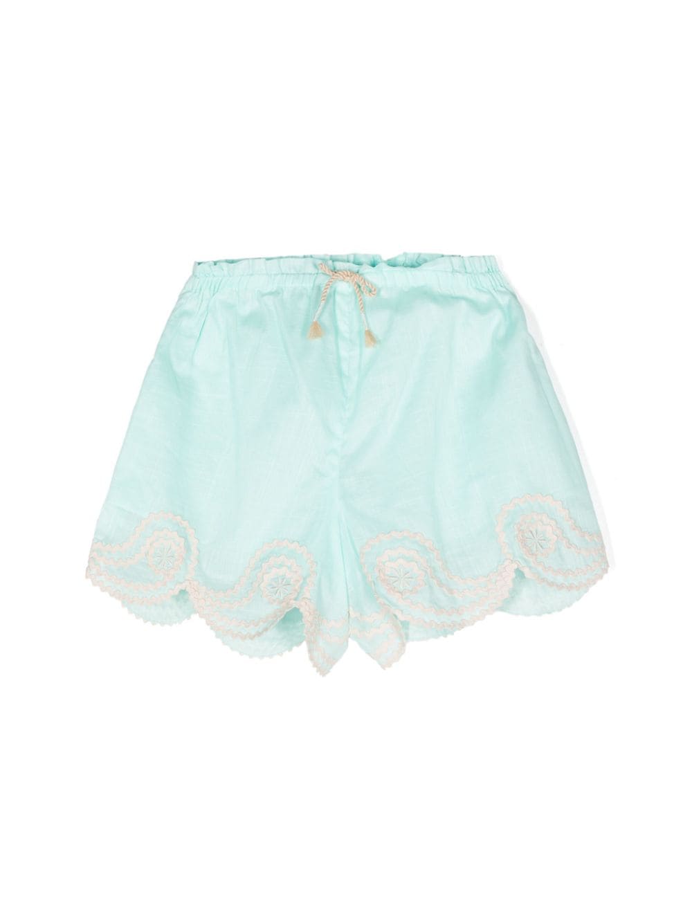 Pantaloncini di cotone ricamati per bambina ZIMMERMANN Kids azzurro con elastico in vita - Rubino Kids