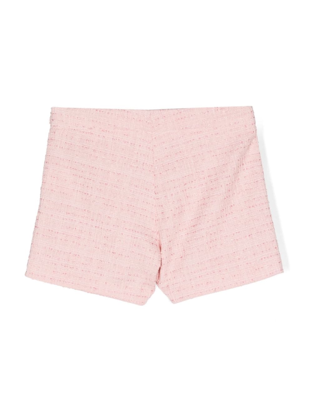 Pantaloncini in tweed con testa di Medusa per bambina Versace Kids rosa con vita media - Rubino Kids