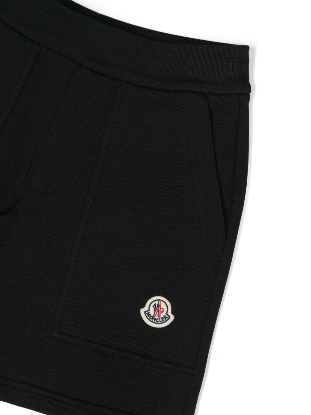 Pantaloncini per bambino Moncler Enfant neri con orlo dritto - Rubino Kids