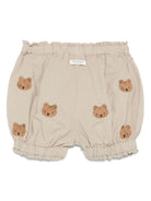 Pantaloncini per neonati Donsje Carson beige con ricamo all - over - Rubino Kids