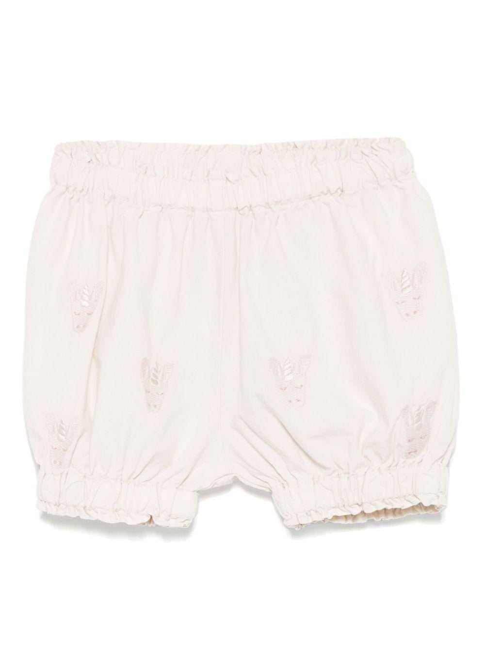 Pantaloncini per neonato Donsje Carson beige con ricamo all - over - Rubino Kids