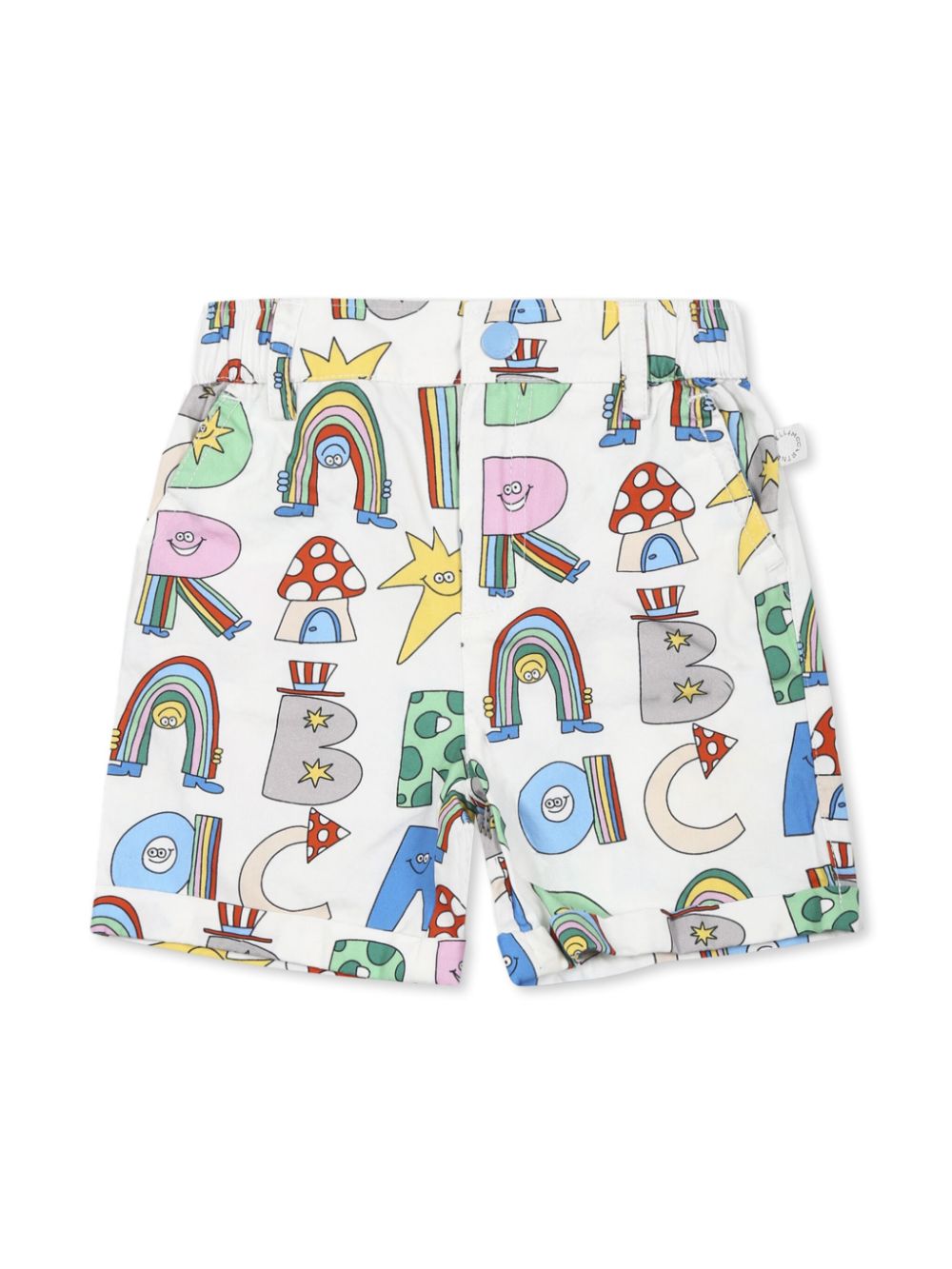 Pantaloncini per neonato Stella McCartney Kids bianco con stampa grafica - Rubino Kids